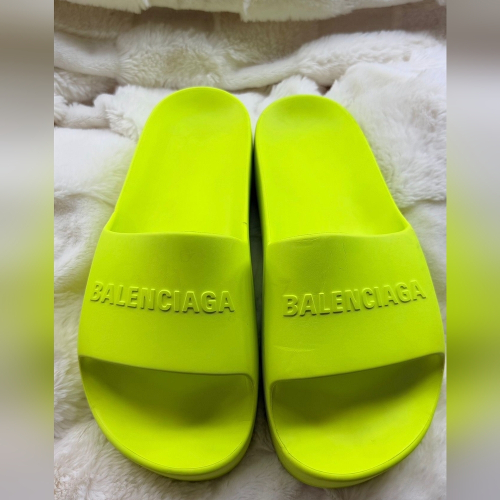 Balenciaga Neon Green Slides
